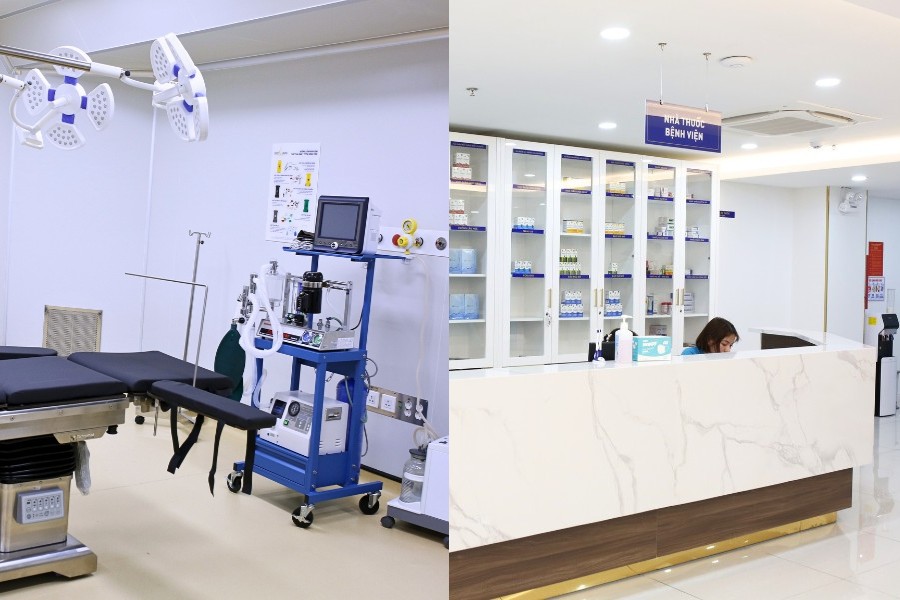 Phòng phẫu thuật hiện đại, quầy thuốc phục vụ cho khách hàng ngay tại Bệnh Viện