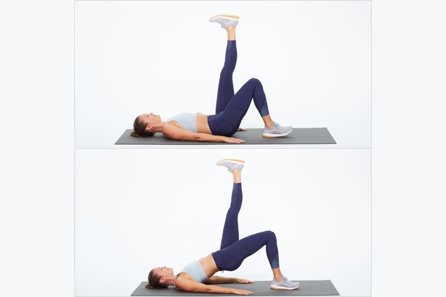 Single Leg Bridge tập trung vào việc tăng cường cơ mông và cơ đùi sau